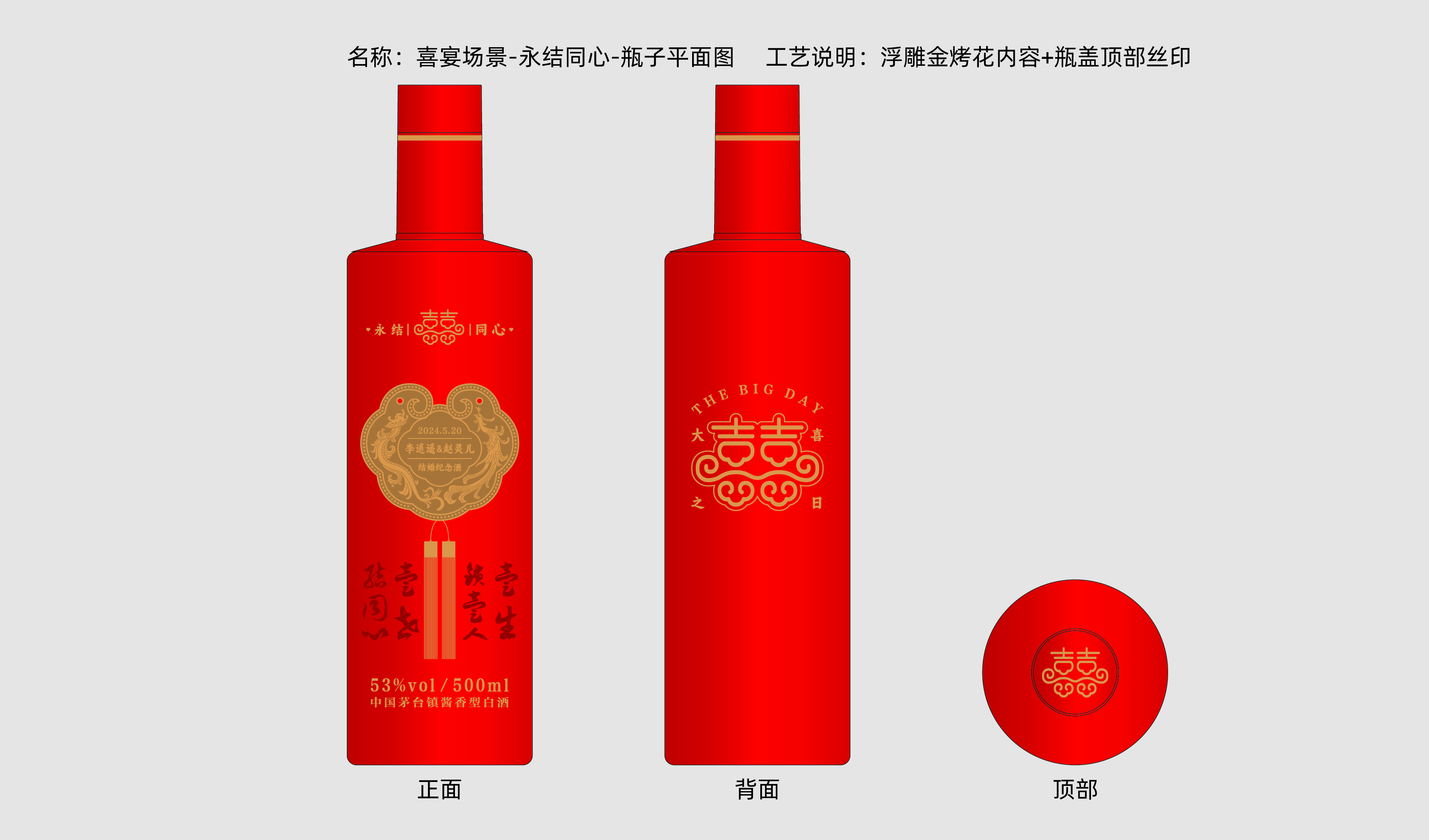 婚宴&mdash;永结同心 酒包装设计 平面文件